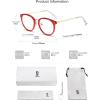 imageSOJOS Retro Round TR90 Blue Light Reading Glasses Womens Mens Readers Computer Glasses Eyewear Frame SJ9001C3 Clear Red Frame