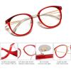imageSOJOS Retro Round TR90 Blue Light Reading Glasses Womens Mens Readers Computer Glasses Eyewear Frame SJ9001C3 Clear Red Frame