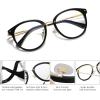 imageSOJOS Retro Round TR90 Blue Light Reading Glasses Womens Mens Readers Computer Glasses Eyewear Frame SJ9001C5 Black Frame