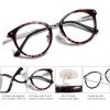 imageSOJOS Retro Round TR90 Blue Light Reading Glasses Womens Mens Readers Computer Glasses Eyewear Frame SJ9001C9 Purple Tortoise Frame