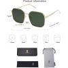 imageSOJOS Retro Square Polarized Sunglasses for Women Vintage Square Shades UV400 Large Metal Frame SJ1166ALight Gold