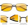 imageSOJOS Retro Vintage Rectangle Polarized Sunglasses Mens Womens Classic UV400 Metal Sunnies SJ1215BlackOrange
