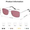 imageSOJOS Retro Vintage Rectangle Polarized Sunglasses Mens Womens Classic UV400 Metal Sunnies SJ1215SilverBurgundy