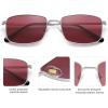 imageSOJOS Retro Vintage Rectangle Polarized Sunglasses Mens Womens Classic UV400 Metal Sunnies SJ1215SilverBurgundy