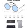 imageSOJOS Shining Oversized Round Rhinestone Sunglasses Festival Gem Sunnies SJ1095C4 Silver FrameBlue Lens With Blue Diamonds