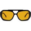 imageSOJOS Trendy Aviator Sunglasses for Womens Mens PolarizedHexagonal Square Double Bridge Designer Inspired Sun Glasses SJ2288Dark Black