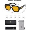 imageSOJOS Trendy Aviator Sunglasses for Womens Mens PolarizedHexagonal Square Double Bridge Designer Inspired Sun Glasses SJ2288Dark Black