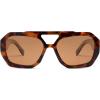 imageSOJOS Trendy Aviator Sunglasses for Womens Mens PolarizedHexagonal Square Double Bridge Designer Inspired Sun Glasses SJ2288Demi