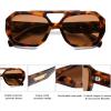 imageSOJOS Trendy Aviator Sunglasses for Womens Mens PolarizedHexagonal Square Double Bridge Designer Inspired Sun Glasses SJ2288Demi