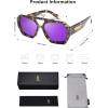 imageSOJOS Trendy Aviator Sunglasses for Womens Mens PolarizedHexagonal Square Double Bridge Designer Inspired Sun Glasses SJ2288Purple