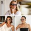 imageSOJOS Trendy Round Sunglasses For Womens Square Retro Women Cute UV400 Sun Glasses SJ2326TortoiseBrowing Grading