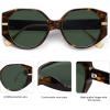 imageSOJOS Trendy Round Sunglasses For Womens Square Retro Women Cute UV400 Sun Glasses SJ2326TortoiseGreen