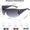 imageSOJOS Y2K Sunglasses Oversized Shield Rimless Wrap Around Sunnies OnePiece Lens SJ2278Blacksunmoon