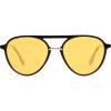 imageSOJOS Retro Aviator Polarized Sunglasses for Women Men Double Bridge Ladies ShadesShiny BlackYellow