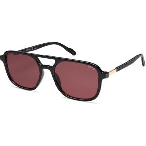 imageSOJOS Retro Aviator Sunglasses for Women MenTrendy Rectangle Womens Mens Shades Sun Glasses SJ2202Black FrameRed Lens