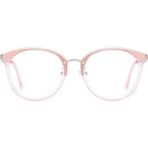 imageSOJOS Retro Round TR90 Blue Light Reading Glasses Womens Mens Readers Computer Glasses Eyewear Frame SJ9001C4 Clear Pink Frame