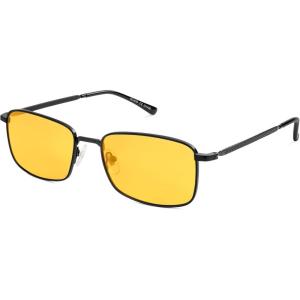imageSOJOS Retro Vintage Rectangle Polarized Sunglasses Mens Womens Classic UV400 Metal Sunnies SJ1215BlackOrange