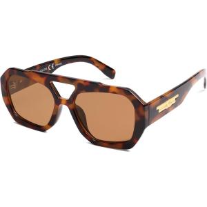 imageSOJOS Trendy Aviator Sunglasses for Womens Mens PolarizedHexagonal Square Double Bridge Designer Inspired Sun Glasses SJ2288Demi