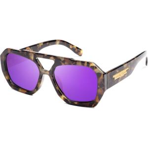 imageSOJOS Trendy Aviator Sunglasses for Womens Mens PolarizedHexagonal Square Double Bridge Designer Inspired Sun Glasses SJ2288Purple