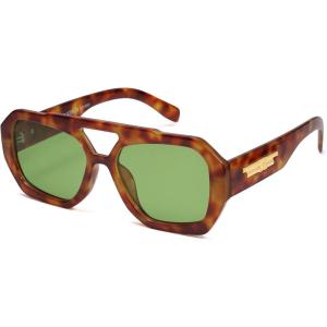 imageSOJOS Trendy Aviator Sunglasses for Womens Mens PolarizedHexagonal Square Double Bridge Designer Inspired Sun Glasses SJ2288Yellow