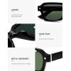 imageSOJOS Retro Trendy Polarized Sunglasses for Men Women Vintage Square Mens Shades SJ2397Black Frame Green Lens