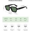 imageSOJOS Retro Trendy Polarized Sunglasses for Men Women Vintage Square Mens Shades SJ2397Black Frame Green Lens