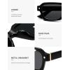 imageSOJOS Retro Trendy Polarized Sunglasses for Men Women Vintage Square Mens Shades SJ2397Black Frame Grey Lens
