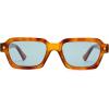 imageSOJOS Retro Trendy Polarized Sunglasses for Men Women Vintage Square Mens Shades SJ2397Brown Tortoise Frame Blue Lens