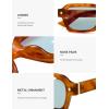imageSOJOS Retro Trendy Polarized Sunglasses for Men Women Vintage Square Mens Shades SJ2397Brown Tortoise Frame Blue Lens