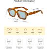 imageSOJOS Retro Trendy Polarized Sunglasses for Men Women Vintage Square Mens Shades SJ2397Brown Tortoise Frame Blue Lens