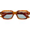imageSOJOS Retro Trendy Polarized Sunglasses for Men Women Vintage Square Mens Shades SJ2397Brown Tortoise Frame Blue Lens