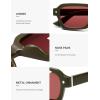 imageSOJOS Retro Trendy Polarized Sunglasses for Men Women Vintage Square Mens Shades SJ2397Green Frame Red Lens
