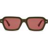 imageSOJOS Retro Trendy Polarized Sunglasses for Men Women Vintage Square Mens Shades SJ2397Green Frame Red Lens