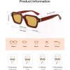 imageSOJOS Retro Trendy Polarized Sunglasses for Men Women Vintage Square Mens Shades SJ2397Milky Brown Frame Yellow Lens