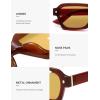 imageSOJOS Retro Trendy Polarized Sunglasses for Men Women Vintage Square Mens Shades SJ2397Milky Brown Frame Yellow Lens