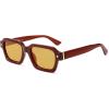 imageSOJOS Retro Trendy Polarized Sunglasses for Men Women Vintage Square Mens Shades SJ2397Milky Brown Frame Yellow Lens
