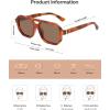 imageSOJOS Retro Polarized Square Aviator Sunglasses for Women Men Vintage 70s UV400 Protection Shade SJ2609Brown Pattern Brown Lens