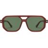 imageSOJOS Retro Polarized Square Aviator Sunglasses for Women Men Vintage 70s UV400 Protection Shade SJ2609Milky Brown Green Lens