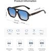 imageSOJOS Retro Polarized Square Aviator Sunglasses for Women Men Vintage 70s UV400 Protection Shade SJ2609Tortoise Blue Grading Lens