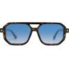 imageSOJOS Retro Polarized Square Aviator Sunglasses for Women Men Vintage 70s UV400 Protection Shade SJ2609Tortoise Blue Grading Lens