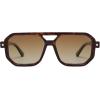 imageSOJOS Retro Polarized Square Aviator Sunglasses for Women Men Vintage 70s UV400 Protection Shade SJ2609Tortoise Brown Grading Lens