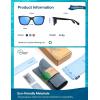 imageSOJOS Ocean Collection Polarized Sunglasses Men Square Recycled Fishing Net frame EcoFriendly UV400 Shades Pacific OceanBlackBlue
