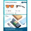 imageSOJOS Ocean Collection Polarized Sunglasses Men Square Recycled Fishing Net frame EcoFriendly UV400 Shades Pacific OceanBlackOrange