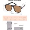 imageSOJOS Retro Polarized Hexagonal Aviator Sunglasses Womens Mens Trendy Rectangle UV400 Shades SJ2398BlackBrown