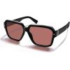 imageSOJOS Retro Polarized Hexagonal Aviator Sunglasses Womens Mens Trendy Rectangle UV400 Shades SJ2398BlackRed