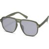 imageSOJOS Retro Polarized Hexagonal Aviator Sunglasses Womens Mens Trendy Rectangle UV400 Shades SJ2398GreenGrey