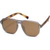 imageSOJOS Retro Polarized Hexagonal Aviator Sunglasses Womens Mens Trendy Rectangle UV400 Shades SJ2398TortoiseBrown