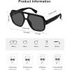 imageSOJOS Retro Square Polarized Aviator Sunglasses Womens Mens Trendy Vintage Aviators Shades SJ2613BlackGrey