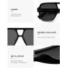 imageSOJOS Retro Square Polarized Aviator Sunglasses Womens Mens Trendy Vintage Aviators Shades SJ2613BlackGrey