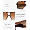 imageSOJOS Retro Square Polarized Aviator Sunglasses Womens Mens Trendy Vintage Aviators Shades SJ2613Brown TortoiseBrown